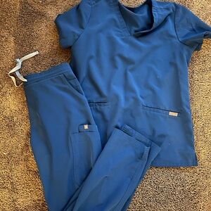 Figs Navy Blue Scrub Top